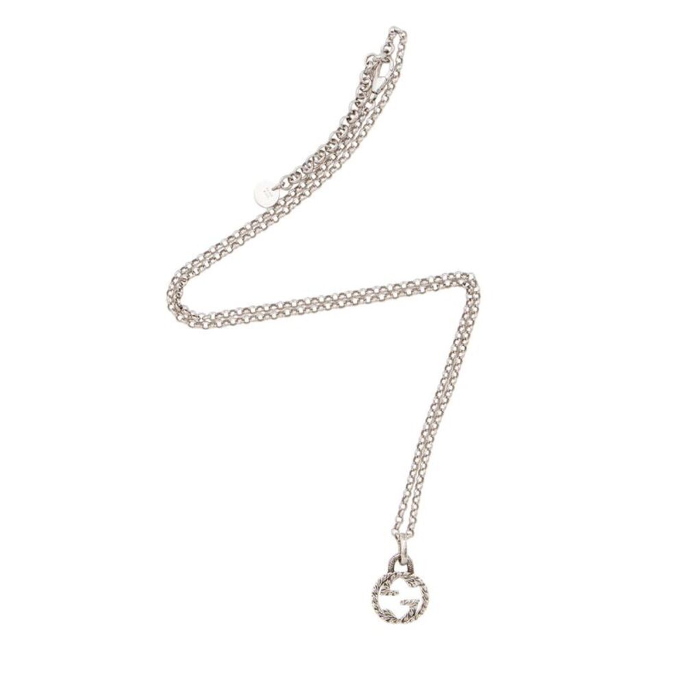 Gucci Sterling Silver Interlocking G Necklace